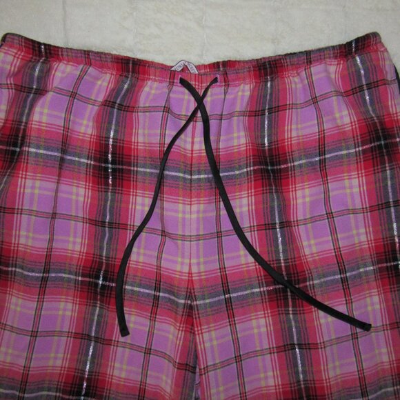 PERFECT LOUNGE PAJAMA PANTS-SILVER STRIPE-BLACK LACE HEM-SO SOFT-V. SECRET - Picture 2 of 13